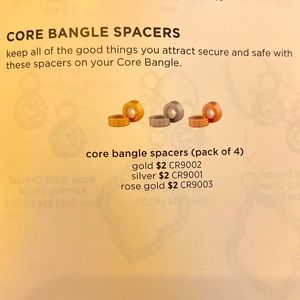 Origami Owl Core Bangle Bracelet Spacers Gold pack of 4